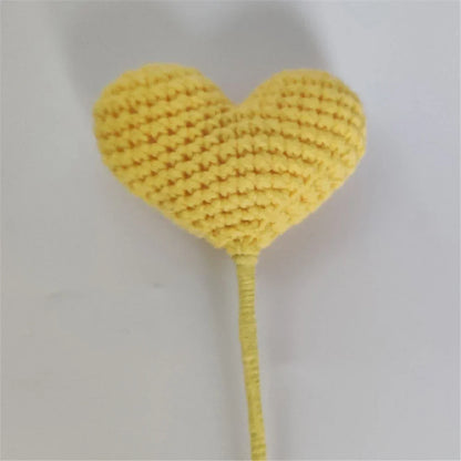 DecorBites™ Heart-Shaped Crochet Flower Bouquet - Handmade Wedding Home Decor & Family Gift