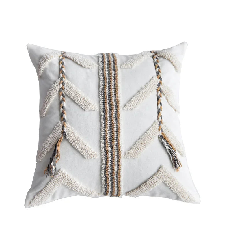 DecorBites™ Lace Tassel Cushion Tufted Sofa Pillowcase for Office Chair Pad