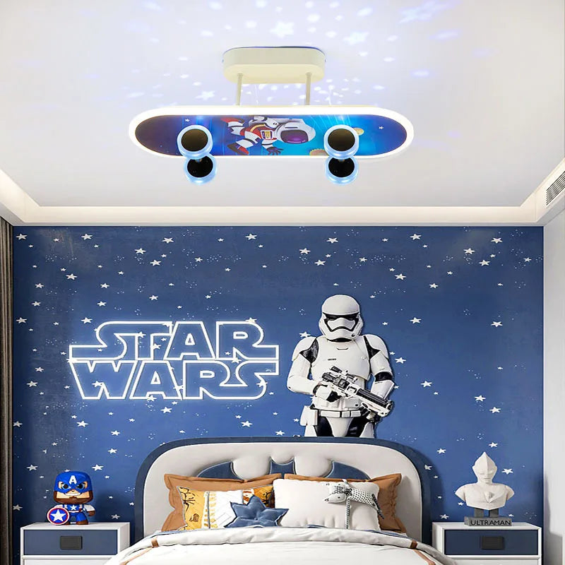 DecorBites™ Cartoon Skateboard Ceiling Light for Children's Room