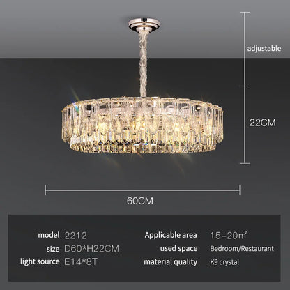 DecorBites™ Crystal Ring Chandelier: 2024 Luxury Bedroom Dining Room Lighting