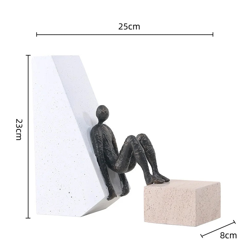 ديكور بايتس™ تمثال لاعبة جمباز مصنوع يدويًا من المعدن، ديكور منزلي، تمثال طاولة، إكسسوار نحت