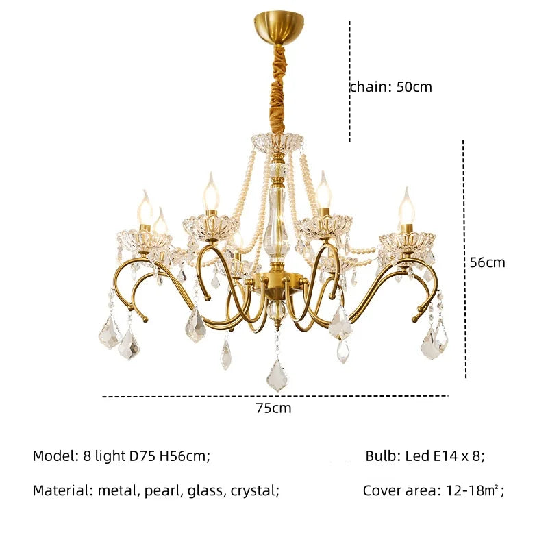 DecorBites™ Crystal LED Chandelier Living Room Luxury Lighting E14 Pendant Lamparas