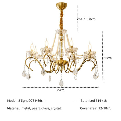 DecorBites™ Crystal LED Chandelier Living Room Luxury Lighting E14 Pendant Lamparas