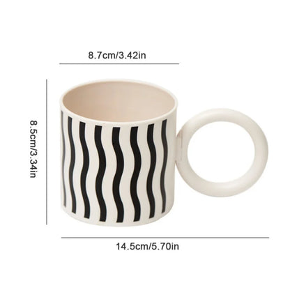DecorBites™ Korean Style Fatty Mug Splash Ink Plastic Cup Couple Coffee Tea Drinkware