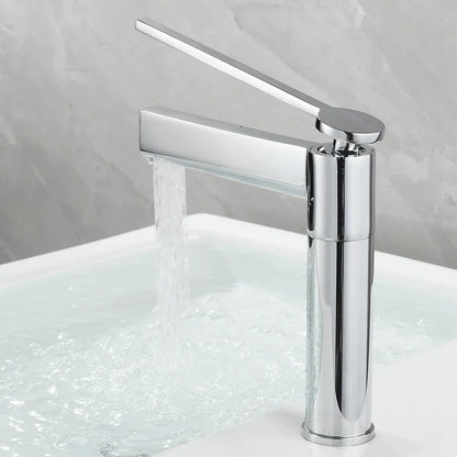 DecorBites™ Basin Faucet: Single Handle Deck Mounted Brass Bathroom Mixer for Sink - Hot/Cold