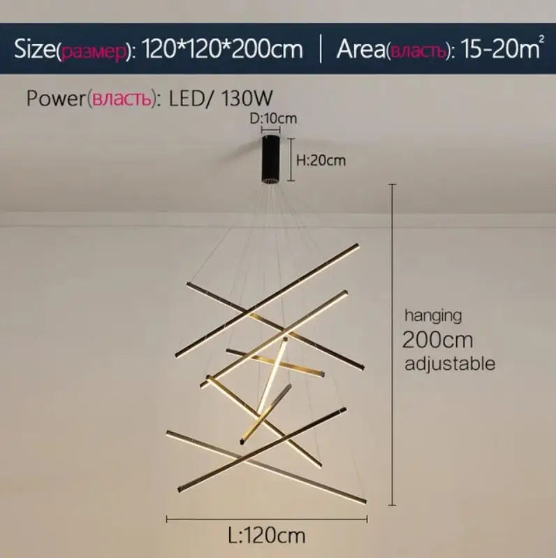 DecorBites™ LED Stair Chandelier: Modern, Simple, Villa Hall, Hotel Decor, Indoor Lighting