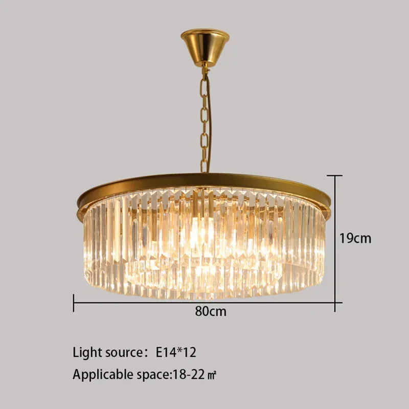 DecorBites™ Crystal Round Ceiling Chandelier for Elegant Living and Dining Rooms