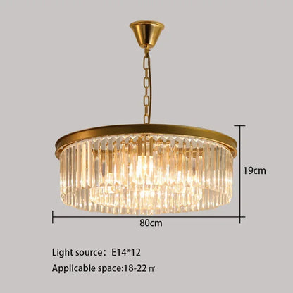 DecorBites™ Crystal Round Ceiling Chandelier for Elegant Living and Dining Rooms