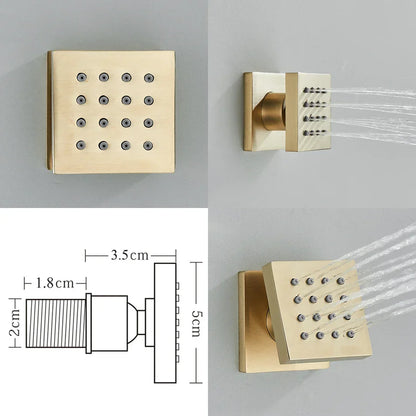 DecorBites™ Brass Body Round Shower SPA Jets for Luxurious Bathroom Massage Experience