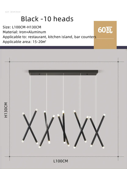 ثريا ديكوربايتس™‎ LED دائرية سوداء اللون لدرج دوبلكس علوي - ديكور إضاءة داخلي