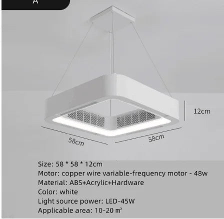 DecorBites™ Bladeless Ceiling Fan Light Remote Control LED Circulator for Bedroom Living Room