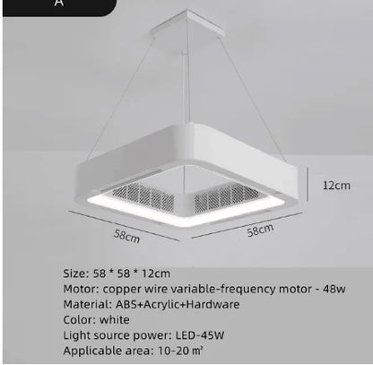 DecorBites™ Bladeless Ceiling Fan Light Remote Control LED Circulator for Bedroom Living Room