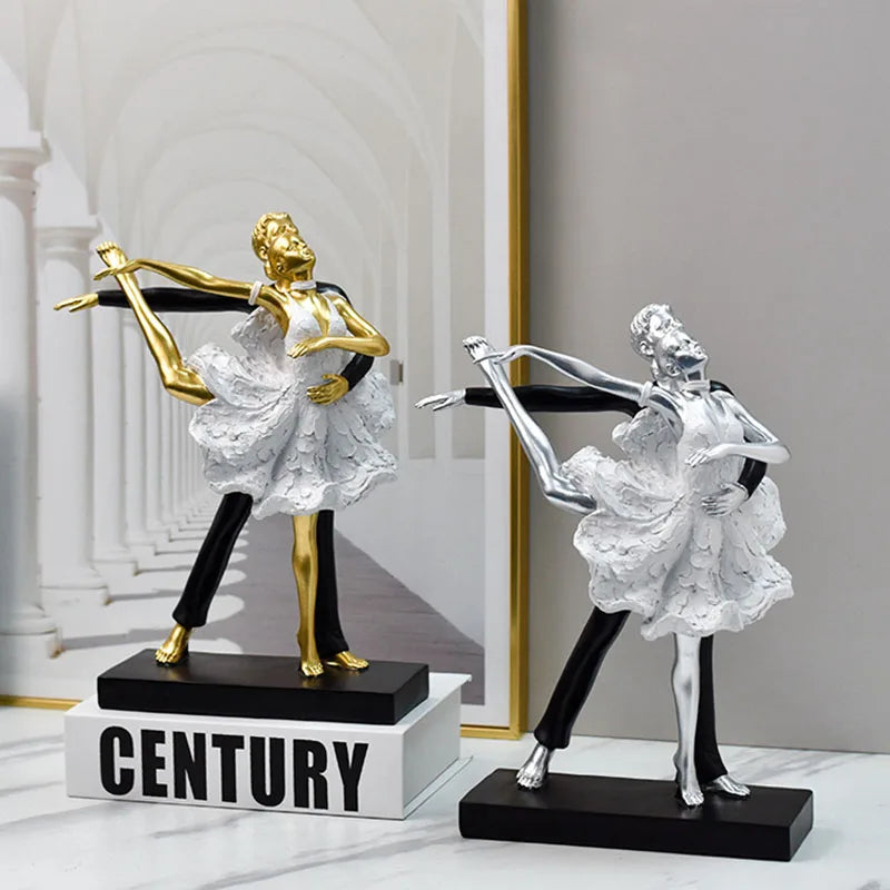 DecorBites™ Dancing Couple Sculpture: Romantic Wedding Engagement Figurine for Living Room Bedroom