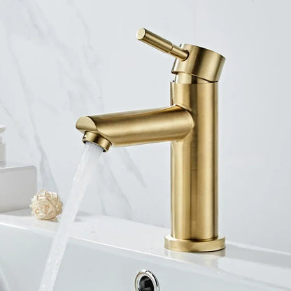 DecorBites™ Gold Stainless Steel Basin Faucet with Single Handle for Bathroom Sink