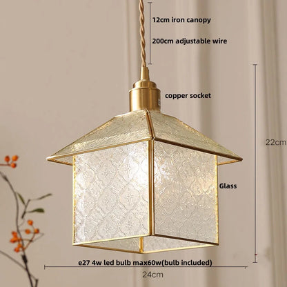 Lámpara colgante LED de cristal antiguo DecorBites™, ajustable, para cocina tipo loft.
