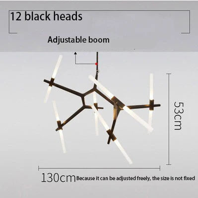 DecorBites™ LED Chandelier: Modern Gold Black Ceiling Pendant for Kitchen Dining Living Bedroom