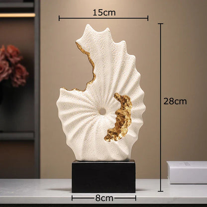 Adorno de escritorio Feng Shui DecorBites™ con paisaje de cerámica dorada: Decoración y estética abstracta para habitaciones