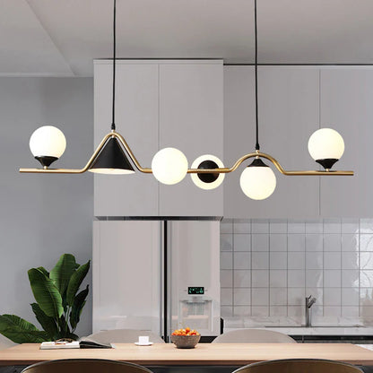 Nordic Glass Globe Pendant Chandelier in Smoky Grey