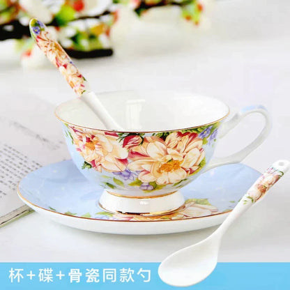 Juego de té DecorBites™ de porcelana fina, tetera y taza resistentes de 1000 ml para el té de la tarde