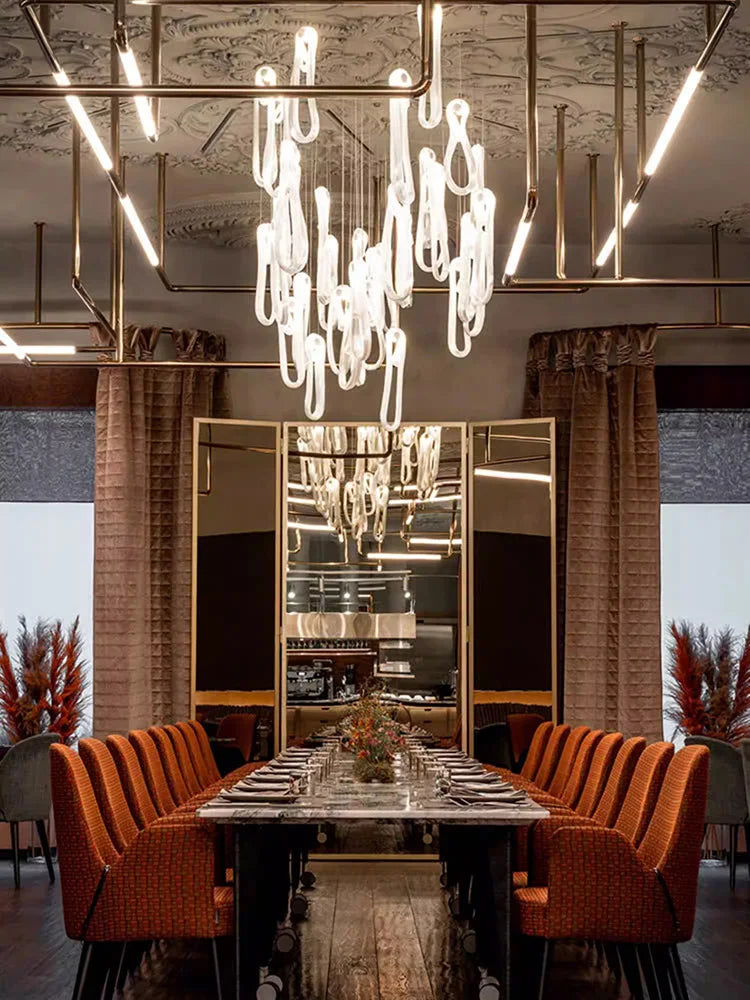 DecorBites™ Elegant LED Glass Chandelier for Luxury Home Decor