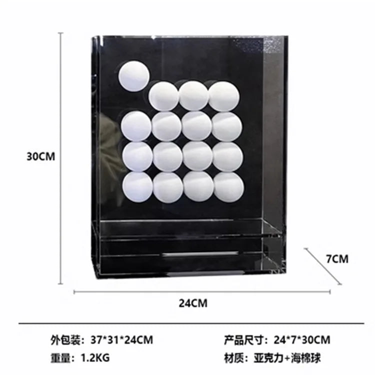 Adorno de bola geométrica abstracta acrílica DecorBites™ en marco decorativo para pintura