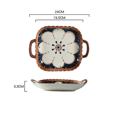 DecorBites™ Japanese Ceramic Baking Bowl with Handle for Microwave Oven and Noodle - 1PCS