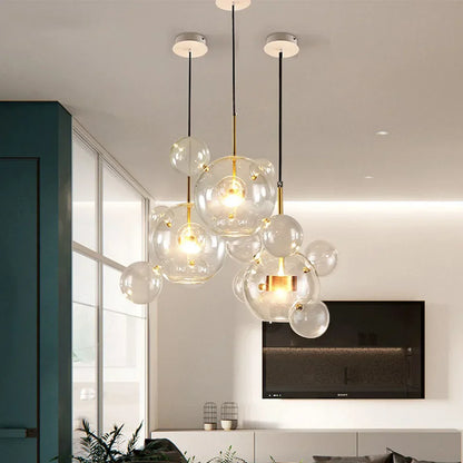 DecorBites™ Glass Bubble Chandelier Customized Pendant Light for Living Room Atmosphere