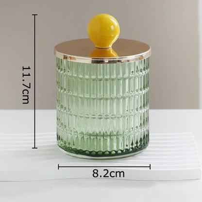 DecorBites™ Glass Tea Canister Candy Pot Ceramic Ball Decorative Storage Jar