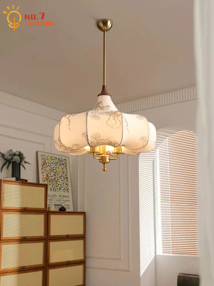 Lámparas colgantes DecorBites™ Gold Lustre Medieval Fabric con LED E27 para decoración del hogar