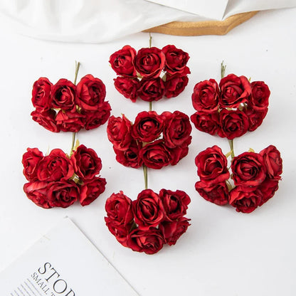 Ramo de rosas artificiales DecorBites™ para Navidad, decoración del hogar, bodas y arcos de jardín