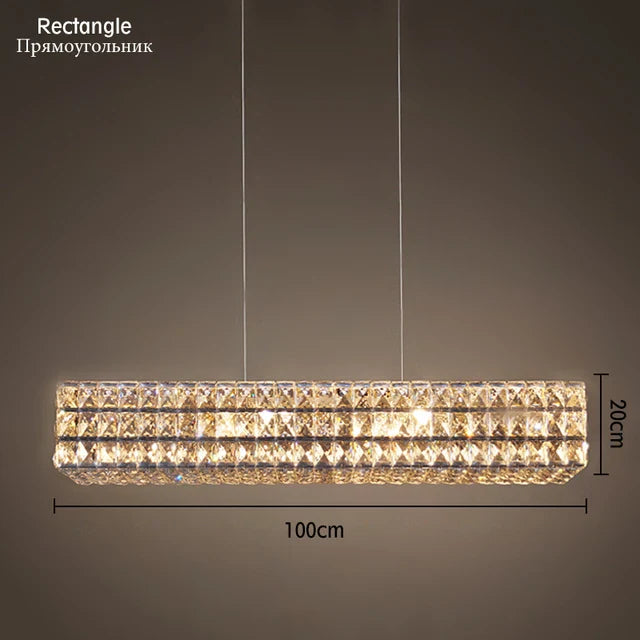 Lámpara colgante de araña de anillo LED de cristal K9 Gold™ Decorbites para decoración del hogar