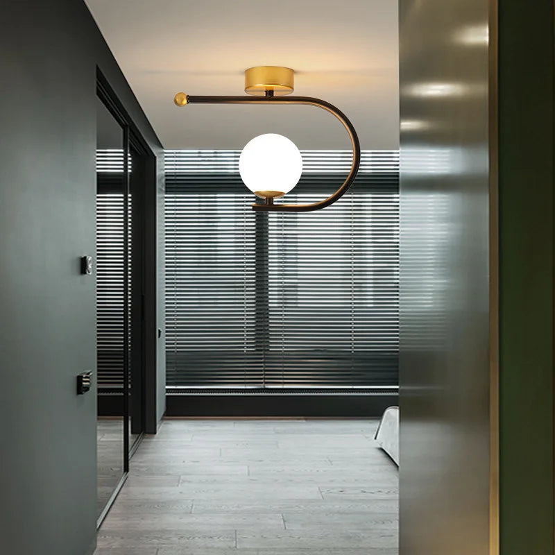 Decorbites™ Gold-Glas-LED-Deckenleuchte Einfache Heimdekoration für Wohnzimmer und Schlafzimmer