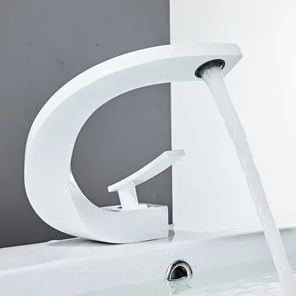 DecorBites™ Gold Bathroom Faucet | Deck Mounted Sink Tap | Hot and Cold Basin Mixer