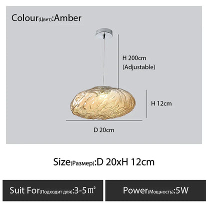 DecorBites™ Glass Cloud Chandelier LED Pendant Lamp for Villa Staircase & Hotel