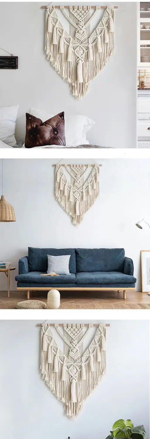 DecorBites™ Macrame Woven Wall Hanging Boho Home Chic Bohemian Geometric Art Decor Beautiful Apartment Dorm Room