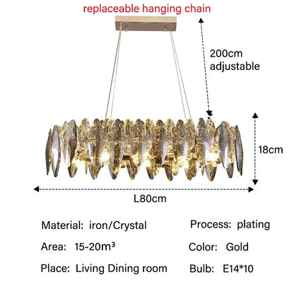 DecorBites™ Crystal Ceiling Chandelier LED Modern Luxury Lighting for Living Dining Bedroom