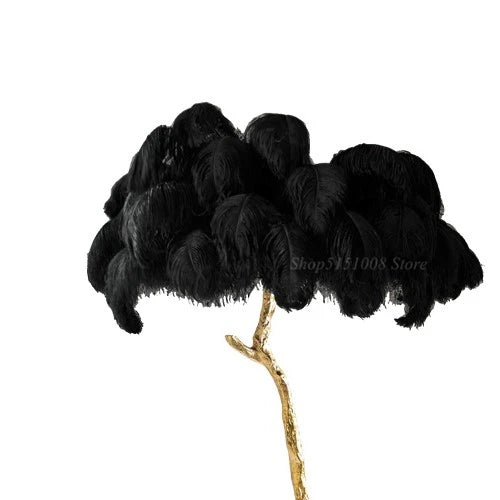 DecorBites™ Elegant Ostrich Feather Floor Lamp for Home Decor & Lighting