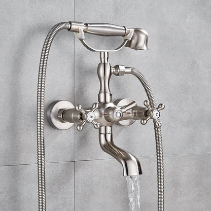 DecorBites™ Dual Handle Luxury Bathtub Faucet with Handheld Shower Mixer