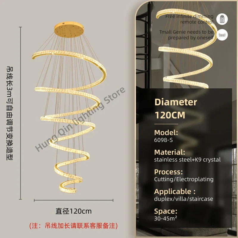 DecorBites™ Crystal Pendant Chandelier for Living & Dining Room Lighting