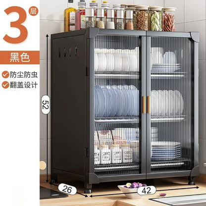 DecorBites™ Kitchen Cupboard Storage Rack with Dustproof Cover Organizing Dish Box