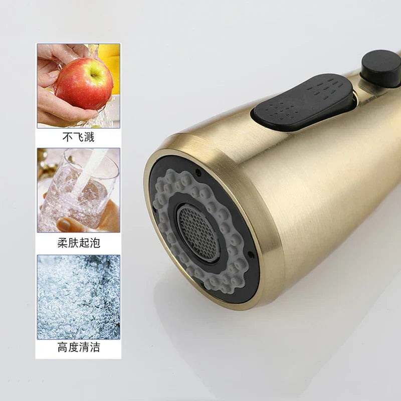 Grifo de cocina extraíble monomando DecorBites™ en oro cepillado