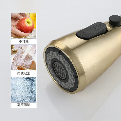 Grifo de cocina extraíble monomando DecorBites™ en oro cepillado