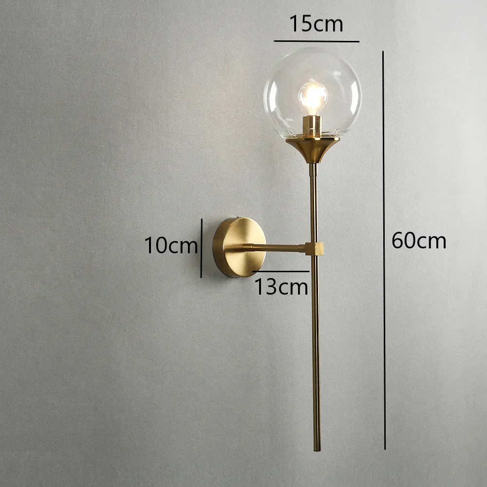 Apliques de pared de cristal dorado DecorBites™ | Luces nórdicas modernas para la decoración del hogar