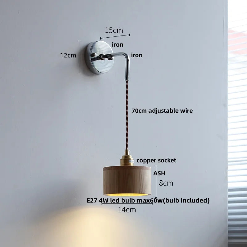 DecorBites™ Japanese Style LED Wall Sconce Pull Chain Stair Light Fixtures