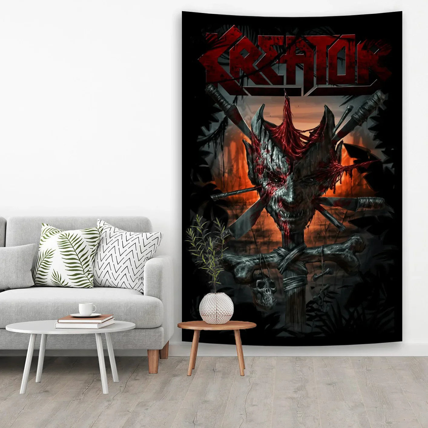 Decobites Thrash Metal Flag Tapestry for Bohemian Bedroom and Bar Wall Decoration