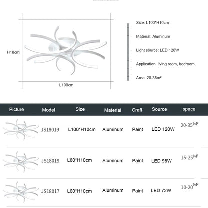 Luces LED de Lámpara de Araña Blanca Lámpara de Techo Moderna para Dormitorio Círculo Ático Sala de Estar Comedor Cocina Luminaria Interior