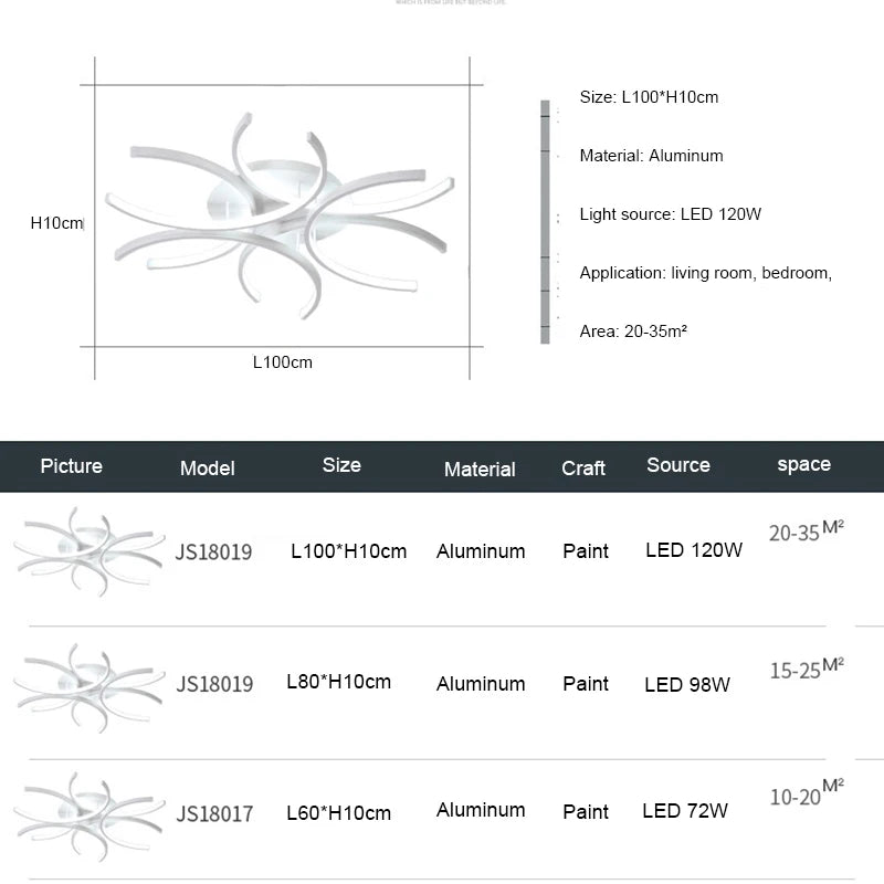 White Modern LED Chandelier For Bedroom Or Dining