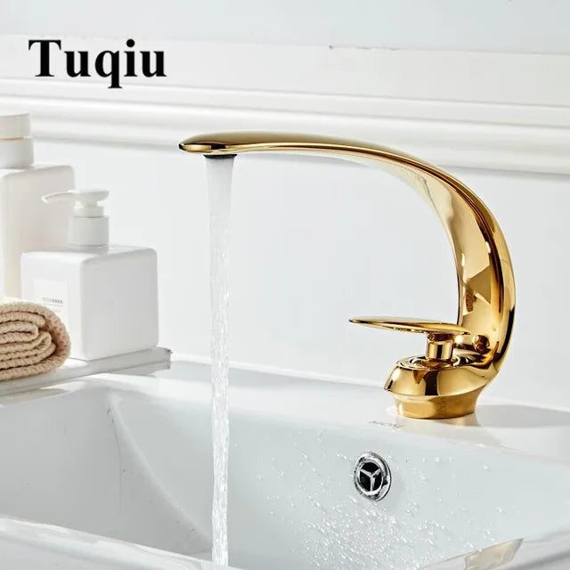 DecorBites™ Basin Faucet: Rose Gold/Black/Gold Bathroom Sink Mixer Tap made of Brass