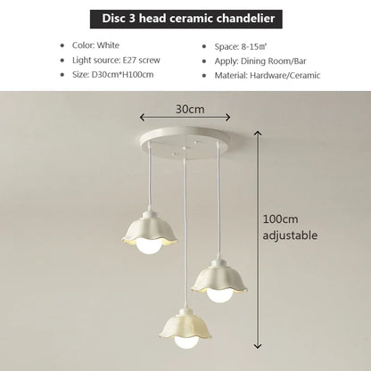 DecorBites™ Elegant Cream LED Chandelier for Dining Room