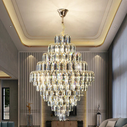 DecorBites™ Designer LED Crystal Chandelier for Luxury Villas, Hotels & Restaurants